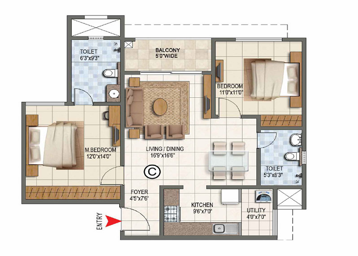 Featured Image of Godrej Vanantara 2 BHK Floor Plan