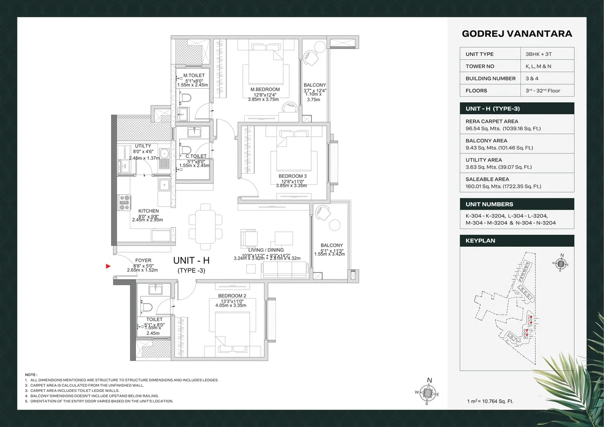 Featured Image of Godrej Vanantara 3 BHK S Luxe Floor Plan 1722 sq.ft