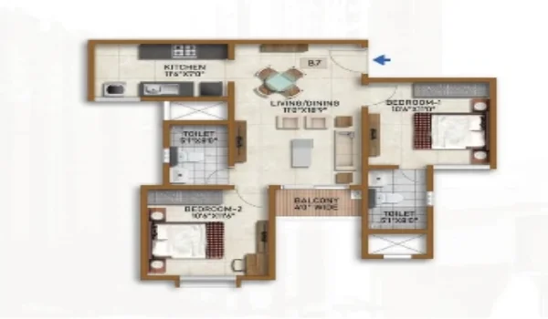 Featured Image of Godrej Vanantara 2 Bhk Apartment Floor Plan