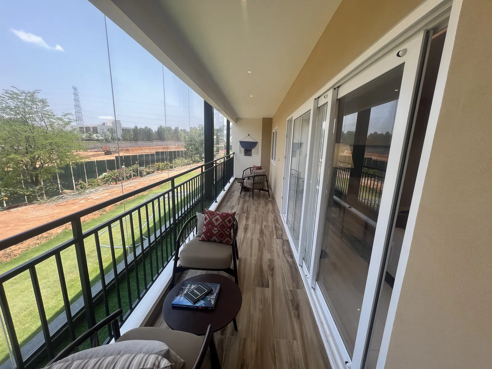 Godrej Vanantara 4.5 BHK Apartment Floor Plan - actual balcony photo with direct view of the project site