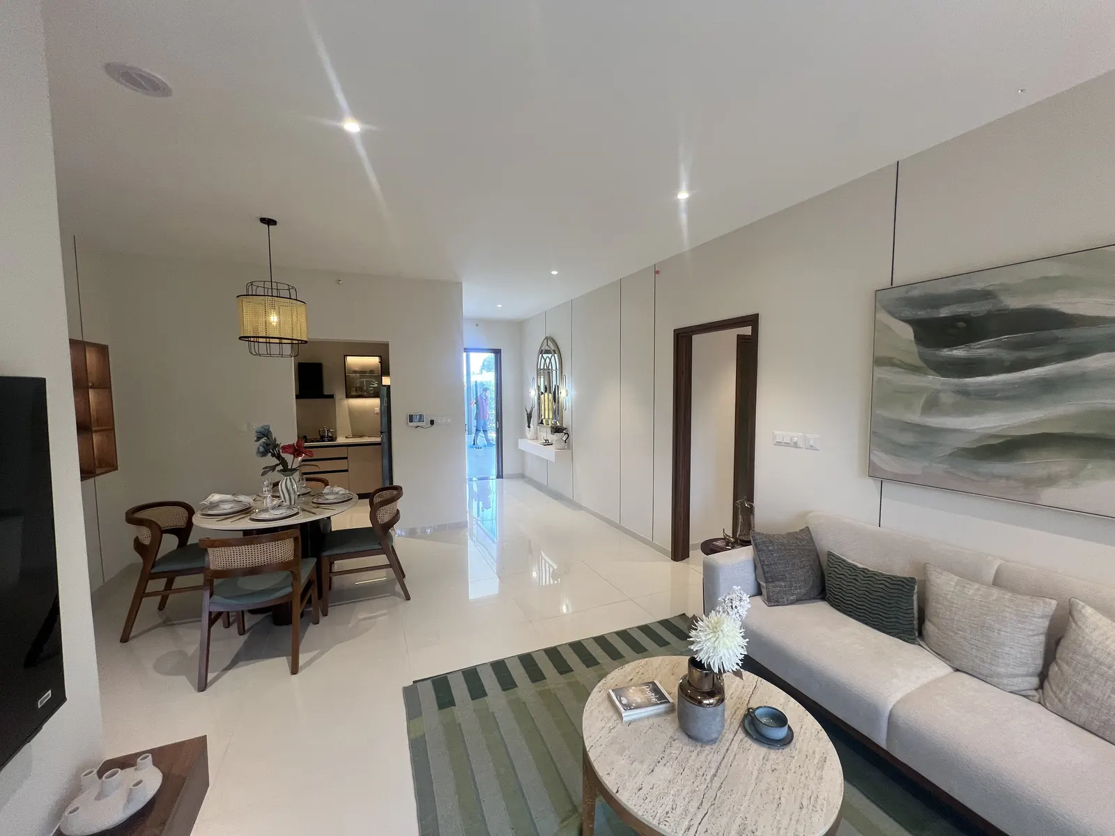 Featured Image of Godrej Vanantara 4.5 BHK Model Apartment Living and Dining Room at the on-site Experience Centre, Hommadevanahalli